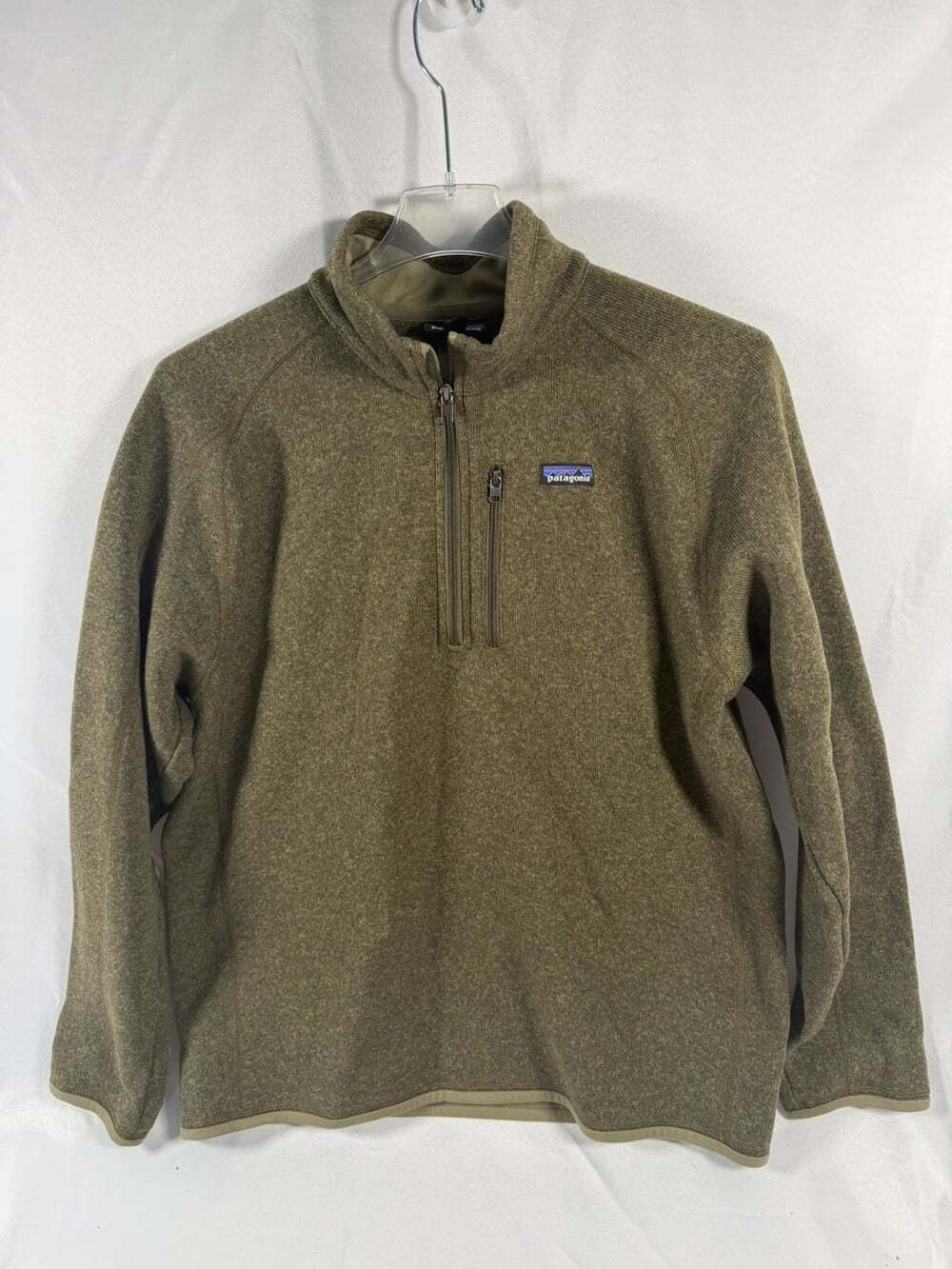 Patagonia Better Sweater Mens XL Olive Green Quarter Zip Pullover Mock Neck